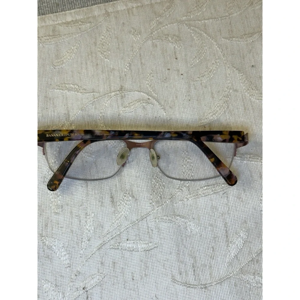 Banana Republic Nanette Half-Rim Eyeglasses Frames - Burgundy Tortoise 53-17-135
